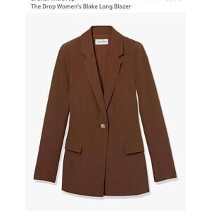 The Drop Women's Blake Long Blazer size 4x  Color Coffee Bean